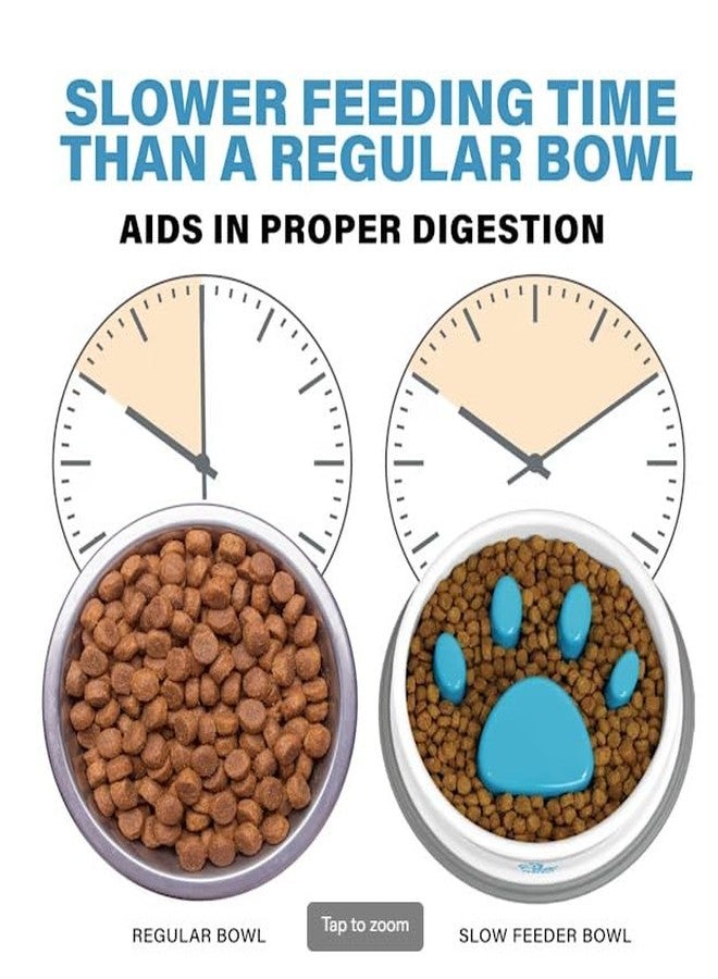 HOMENITY هومينيتي® - وعاء تغذية بطيء مضاد للاختناق للكلاب الصغيرة والجراء والقطط، وعاء بلاستيكي للحيوانات الأليفة (50 مل أبيض) - Image 2